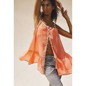 Free People Intimately Bali Sweet Nothing Slip Mini‎ Dress Nightwear XS Coral